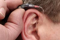 Man with a hearing aid