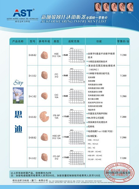 欧仕达思迪耳道式助听器价格表