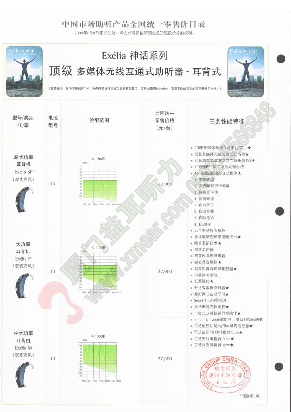 峰力神话系列助听器耳背机价格表